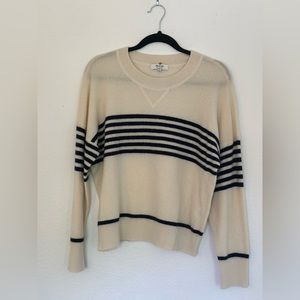 Super comfy cashmere sweater. 100% cashmere. Cream sweater with black stripes.
